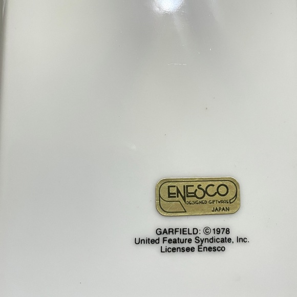 Vintage Garfield 70's Ceramic Birthday Card Plaque Laughing at Birthday Age! - Picture 6 of 12